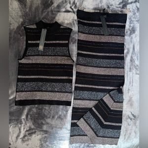 House of Harlow 1960 midi skirt and turtleneck crop top bundle